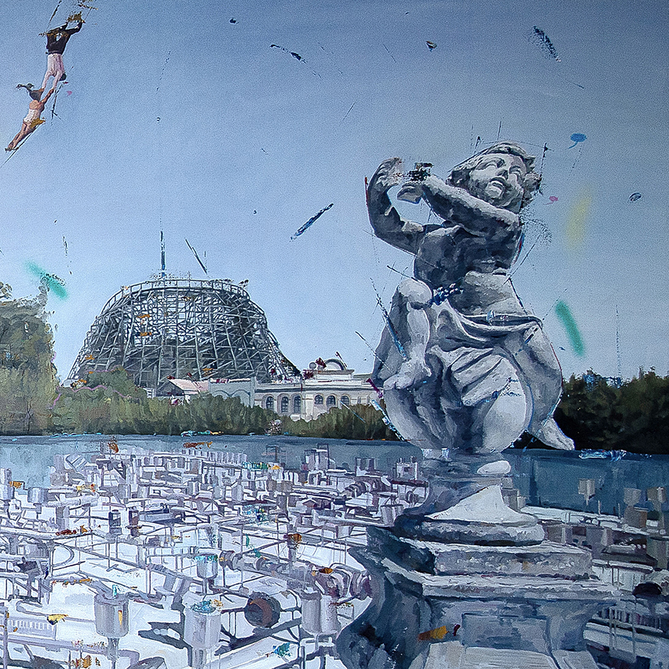 《生活道具-结构主义乐园》 170×400cm 布面油画 2022