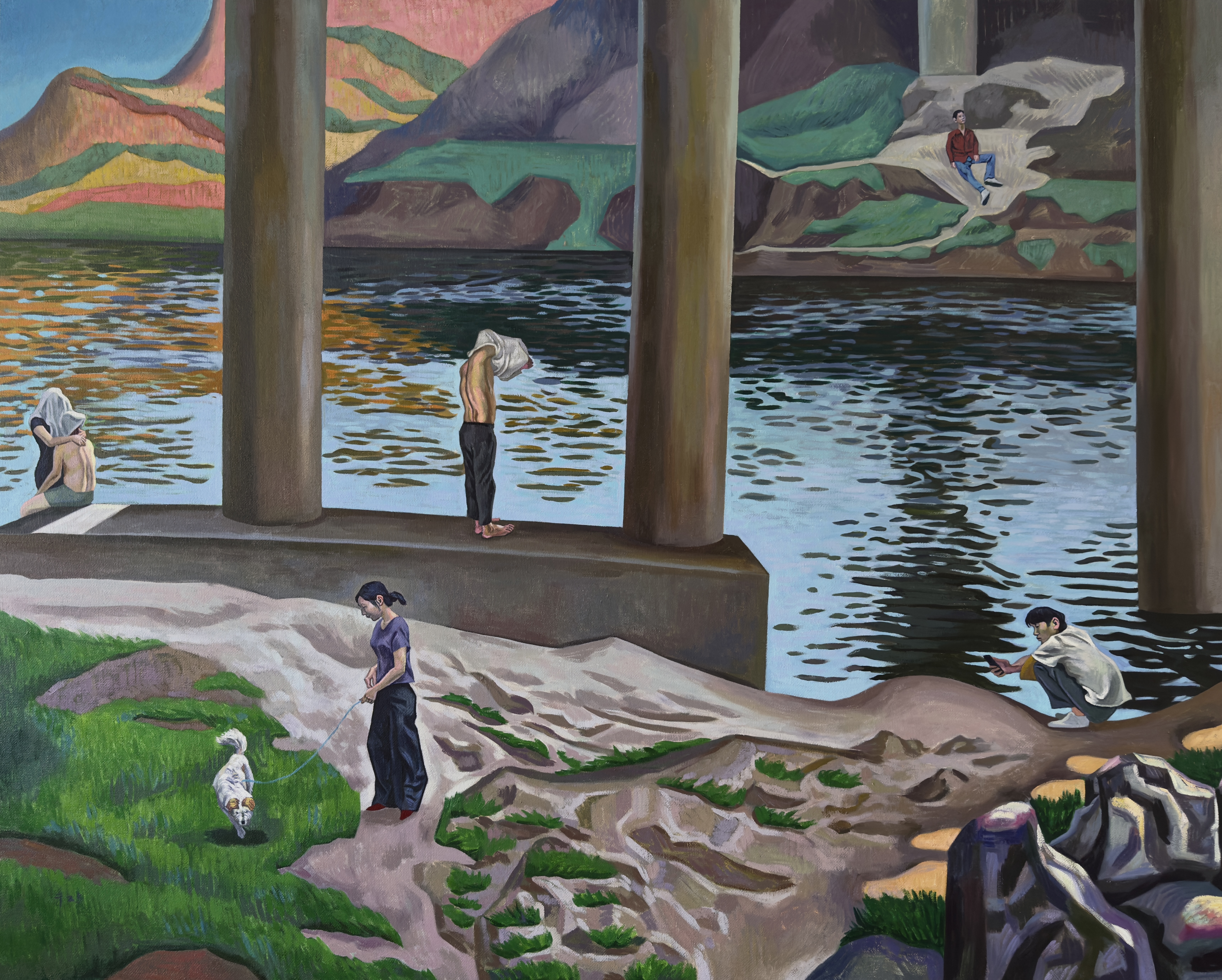 大桥下，200x250cm，2025